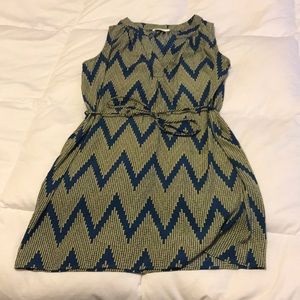 Tank dress with tie around waist.